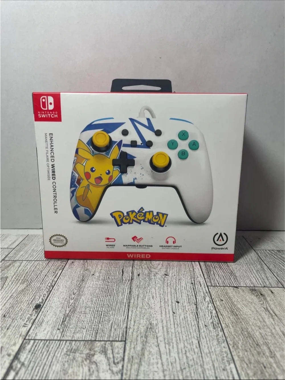 Pikachu White Wired Controller for Nintendo Switch sealed
